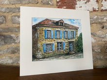 Load image into Gallery viewer, ❌SALE❌ was £125 now £95 Original watercolour and pen, French cottage professionally framed in a warm off white card mount
