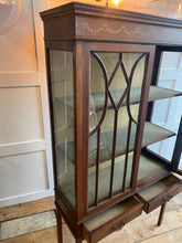 Load image into Gallery viewer, Wonderful Mahogany Edwardian inlaid cabinet with drawers and glazed doors
