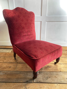 Cornelius V. Smith Victorian slipper chair reupholstered and renovated