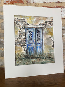 ❌SALE❌ was £110 now £65 Original watercolour and pen, French derelict rustic scene professionally framed in a warm off white card mount