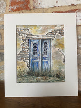 Load image into Gallery viewer, ❌SALE❌ was £110 now £65 Original watercolour and pen, French derelict rustic scene professionally framed in a warm off white card mount
