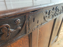 Load image into Gallery viewer, English 17th century hand carved oak coffer
