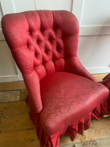 English upholsterer bedroom chairs (pair)