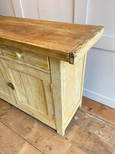 Wonderful French butchers block cupboard with drawers