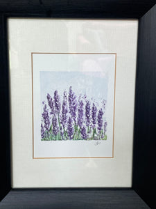 Original watercolour and pen framed in a contemporary frame