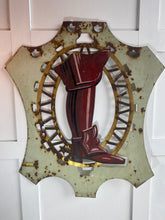 Load image into Gallery viewer, Original French Cobblers double sided metal hand painted sign
