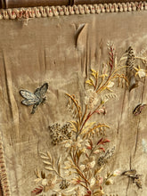 Load image into Gallery viewer, Original Napoleon III Faux bamboo and hand woven silk fire screen
