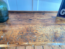 Load image into Gallery viewer, Restored garage work bench with reclaimed shelf
