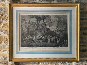 19th C print of Jean-Antoine Watteau - framed
