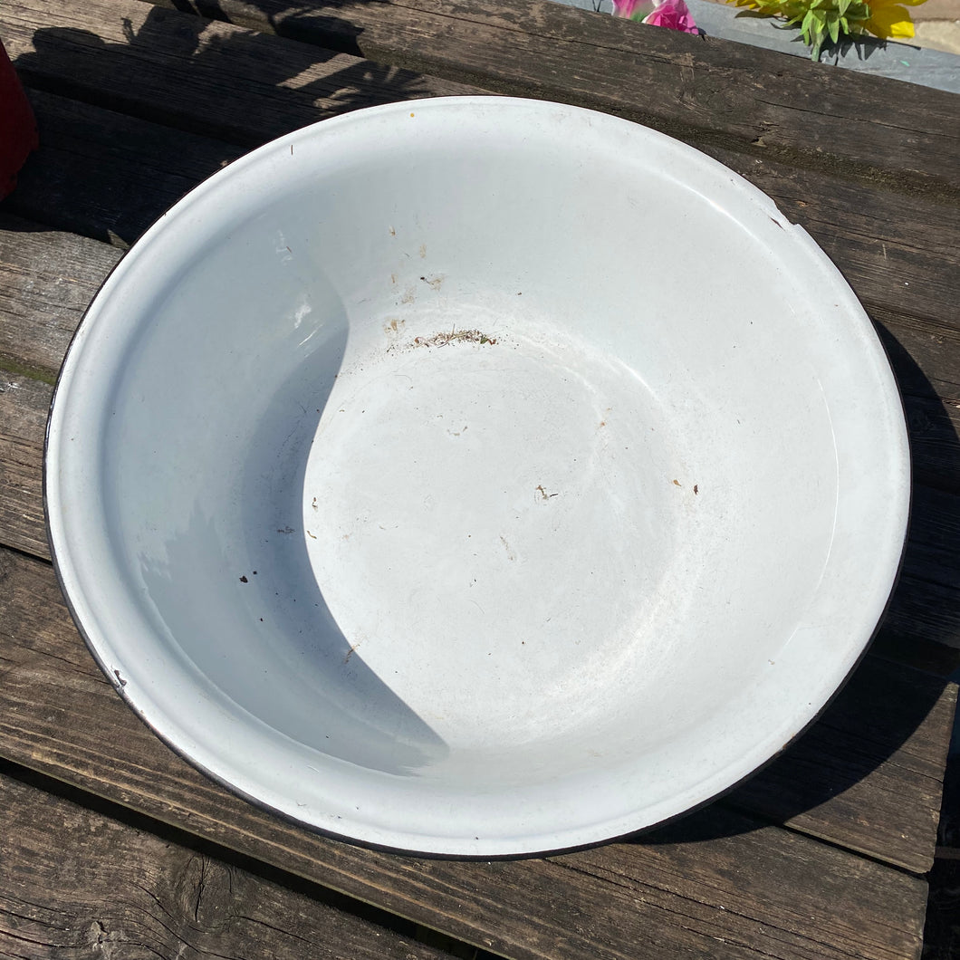 White enamel bowl