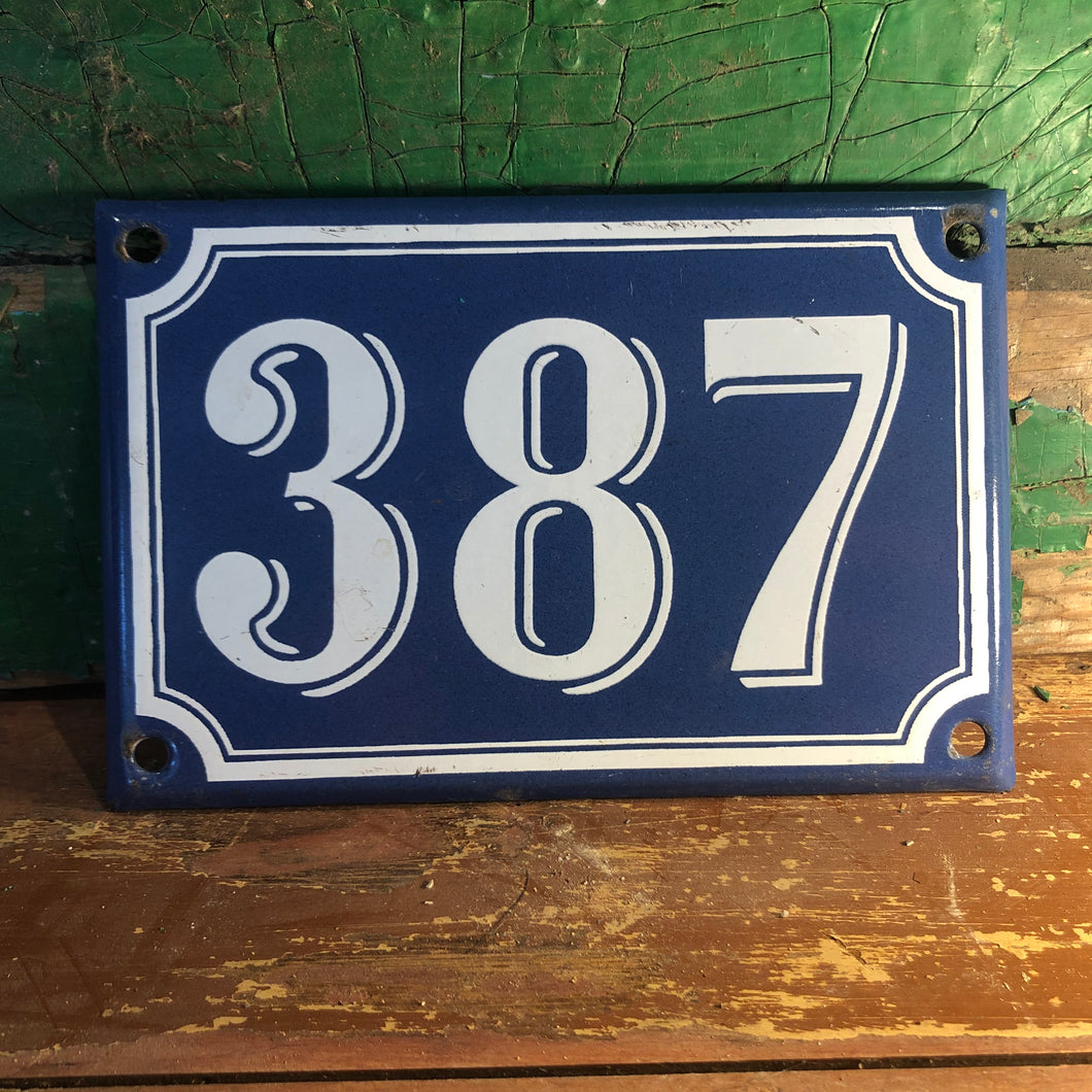 French enamel house number sign