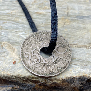 WWII French coins made into necklaces