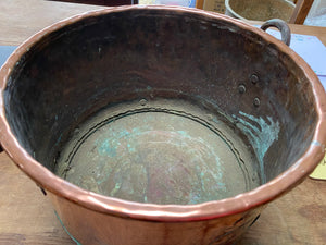 French vintage copper cauldron
