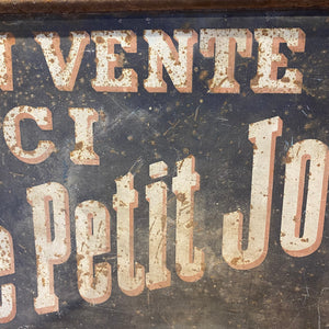 French vintage double sided metal sign