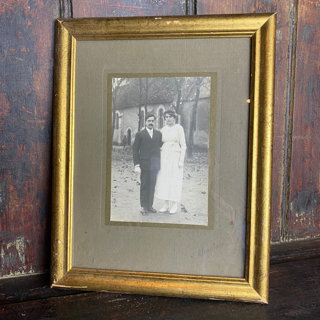 French framed wedding photograph