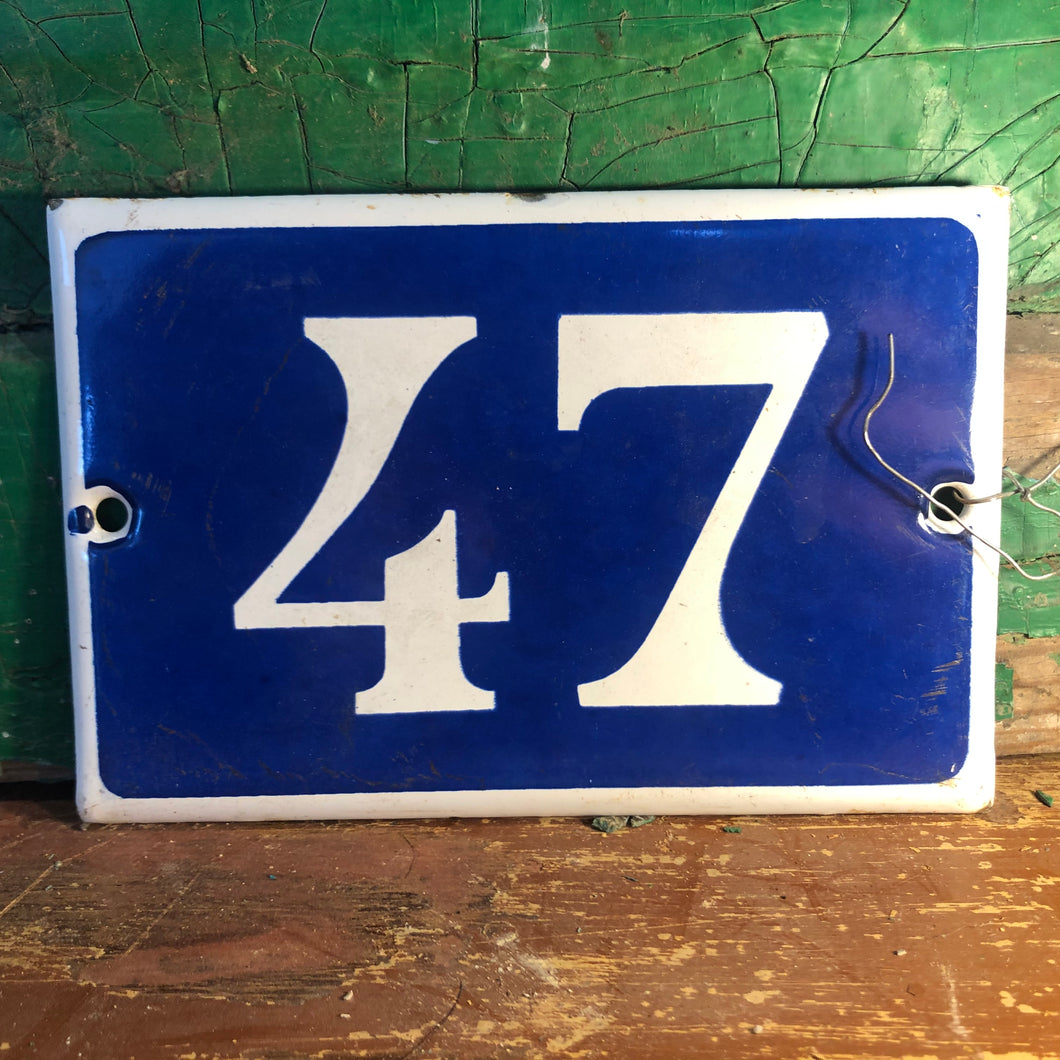 French enamel house number sign