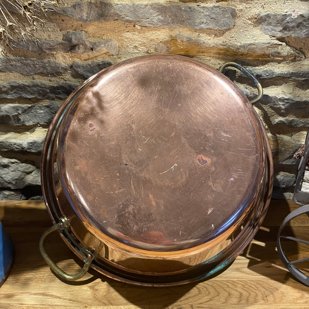 French vintage copper jam pan