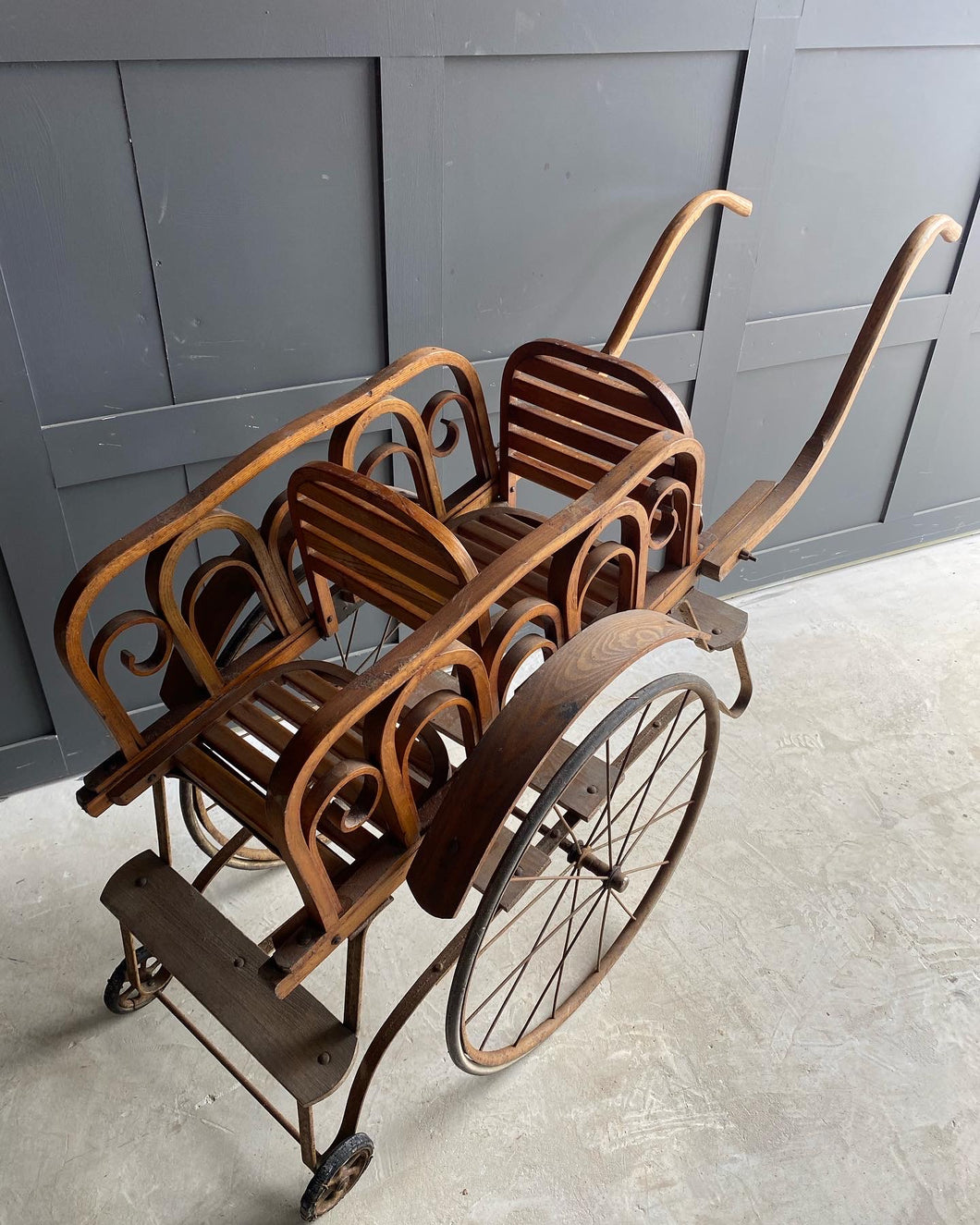 French bentwood Thonnet style pram/cart