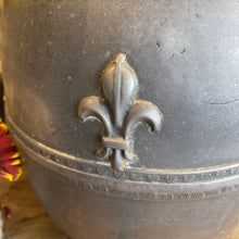 Load image into Gallery viewer, French pewter urn with decorative tap and fleur de lis design
