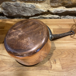French vintage copper lined pan
