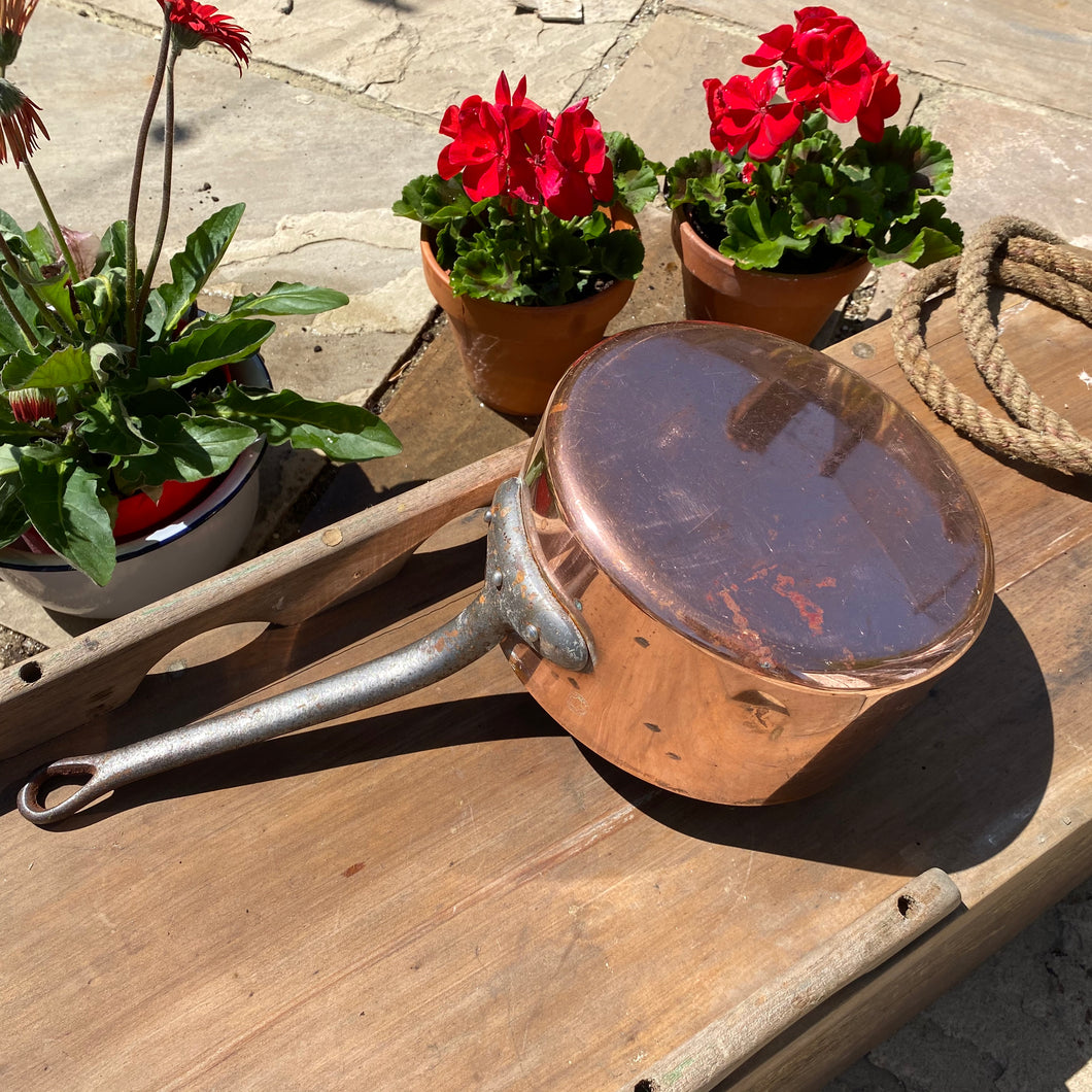 French antique copper pan