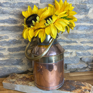French vintage copper and brass milk churn
