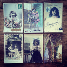 Load image into Gallery viewer, 6 French Vintage early 20th C cartes postale
