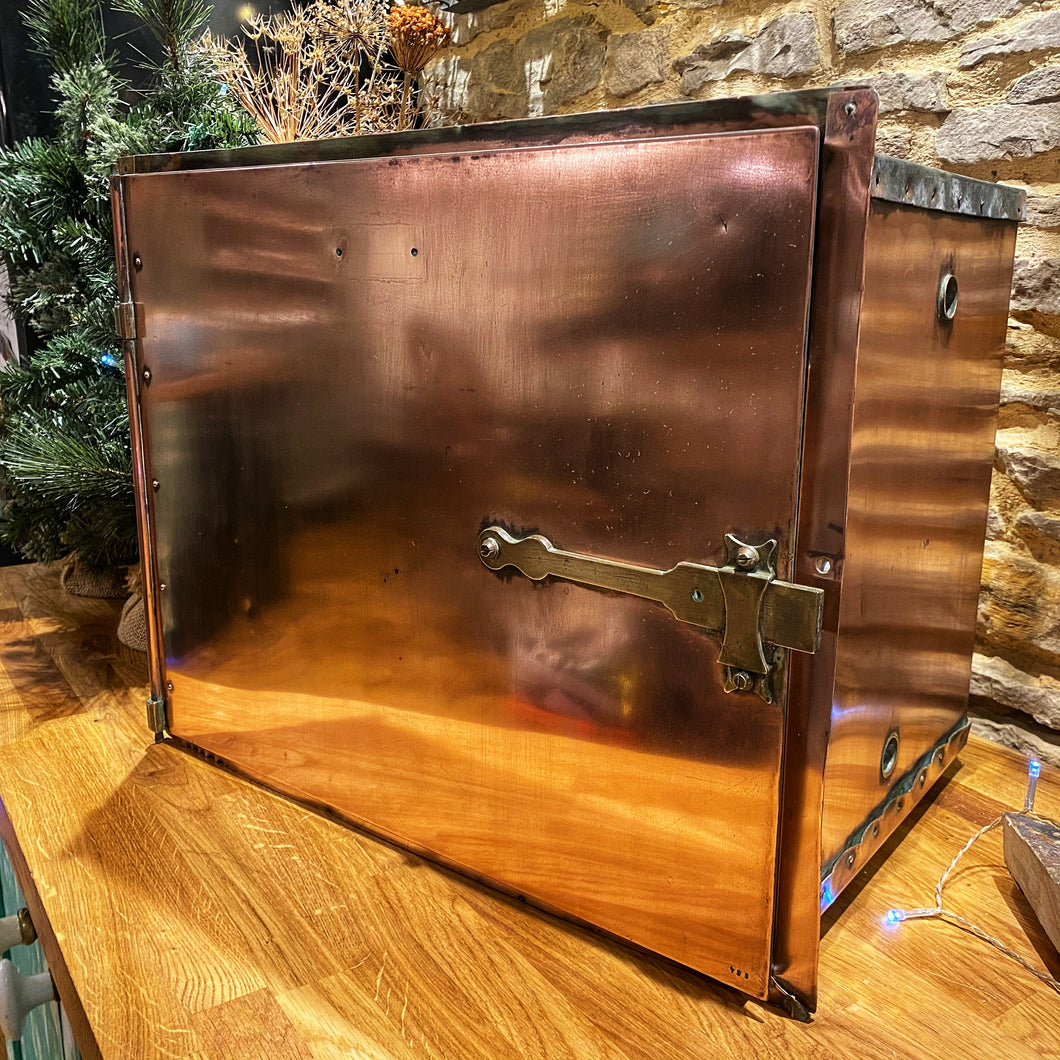Beautiful French copper medical sterilising cabinet