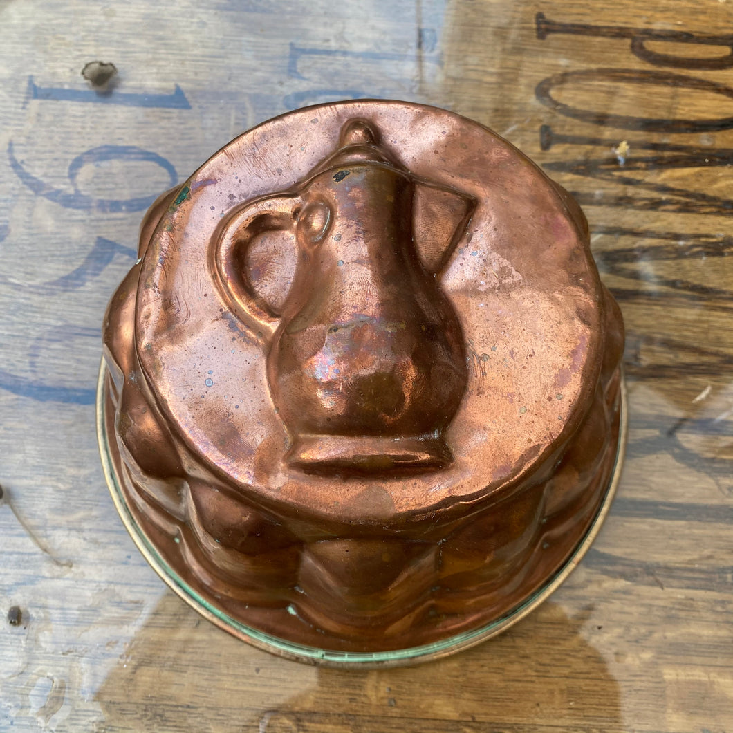 French vintage copper jelly mould