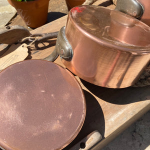 French antique copper pans set of 6