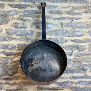 French vintage heavy gauge copper tin lined sauté pan
