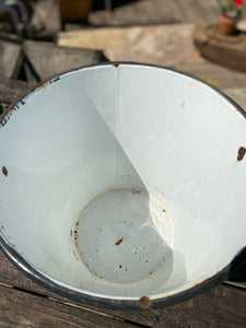 White enamel bucket