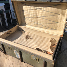 Load image into Gallery viewer, Beautiful bent wood steamer trunk

