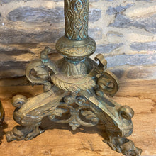 Load image into Gallery viewer, French vintage brass Church candlestick holder

