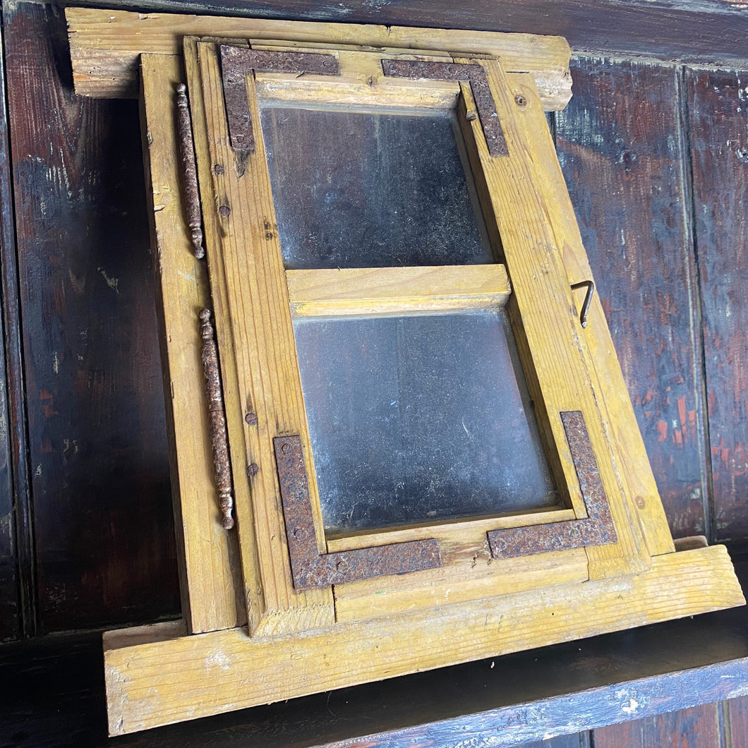 Small European wooden window frame