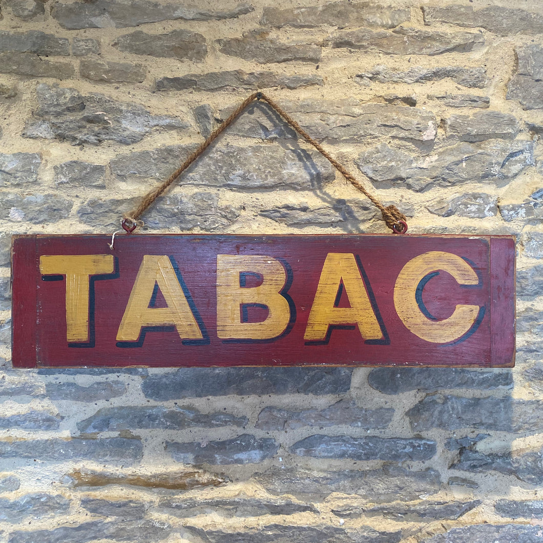 Tabac vintage style hand painted wooden sign