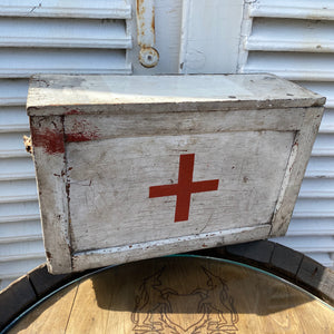 Small wooden first aid box