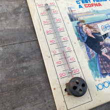 Load image into Gallery viewer, Original vintage French advertising sign and thermometer
