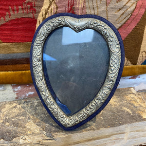 French metal and velvet vintage frame with glass