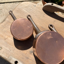 Load image into Gallery viewer, French antique copper pans set of 6
