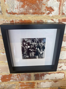 Vintage French black and white photo framed in a contemporary frame