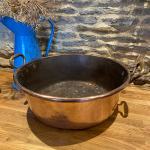 French vintage copper jam pan very heavy gauge