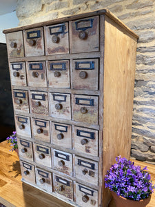 French bank of 24 deep drawers