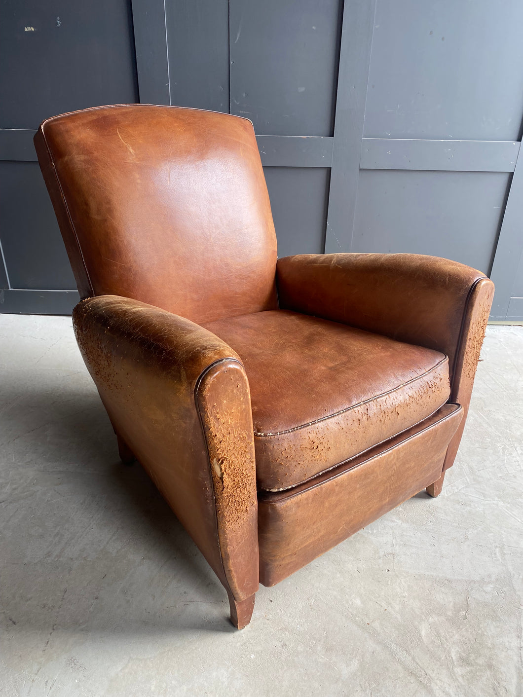 French leather club chair