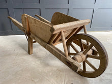 Load image into Gallery viewer, French oak wooden wheelbarrow
