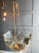 Load image into Gallery viewer, Antique French metal childrens double hanging swing

