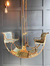 Load image into Gallery viewer, Antique French metal childrens double hanging swing
