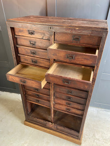 French Tambour cabinet with internal drawers