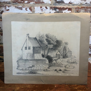 Pencil print signed and dated 1854