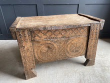 Load image into Gallery viewer, Rustic antique Hungarian oak coffer
